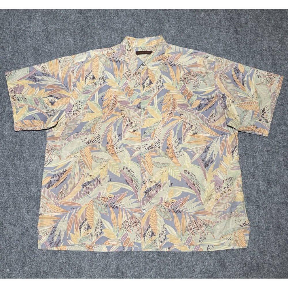Tori Richard Hawaiian Shirt Men 3XL Palm Leaf Print Cotton Lawn Aloha USA Made